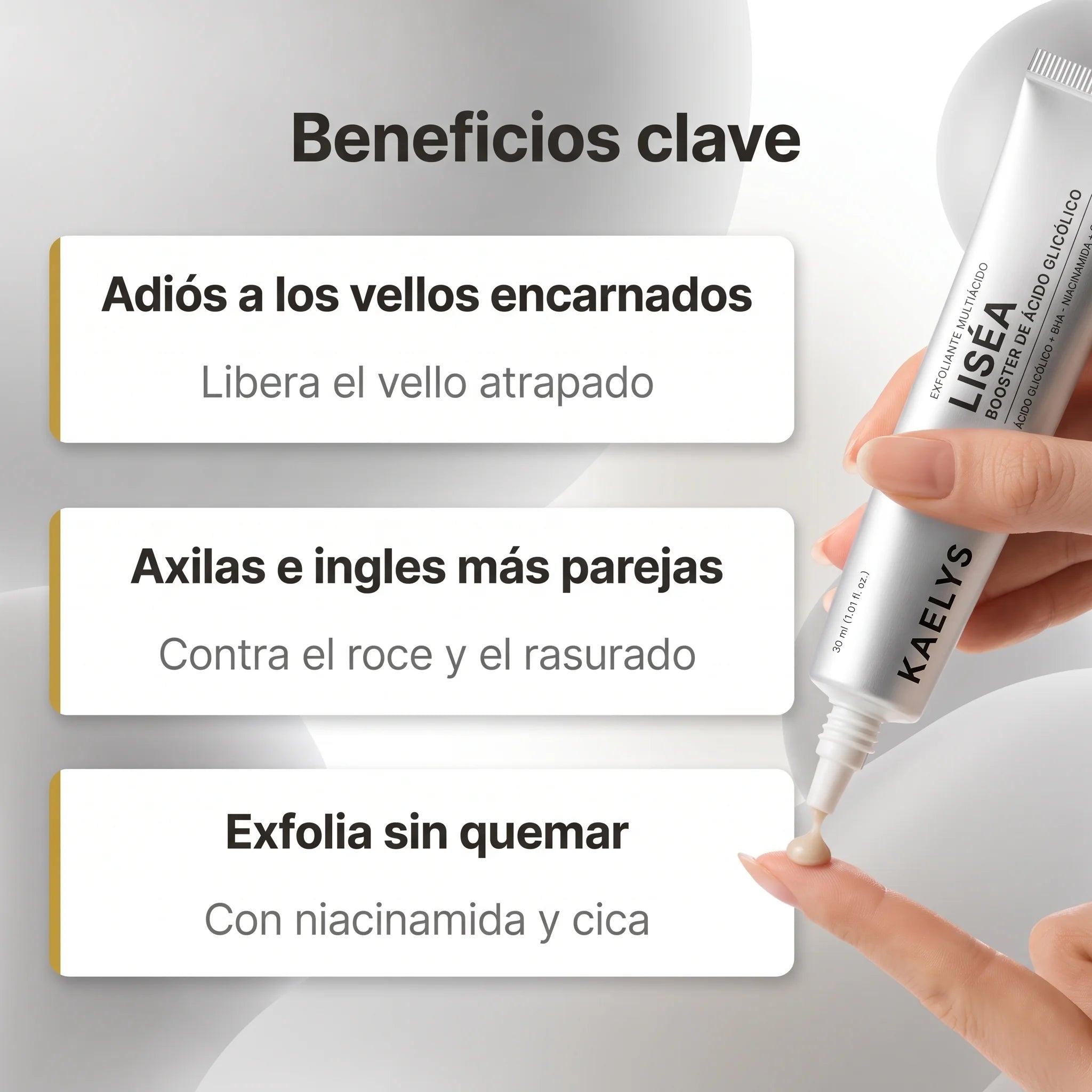 KAELYS · Liséa — Booster multiácido contra vellos encarnados y piel de fresa