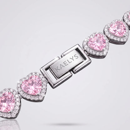 KAELYS · Set Pétale - Collar y Pulsera de Corazones Rosa