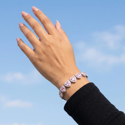 KAELYS · Set Pétale - Collar y Pulsera de Corazones Rosa